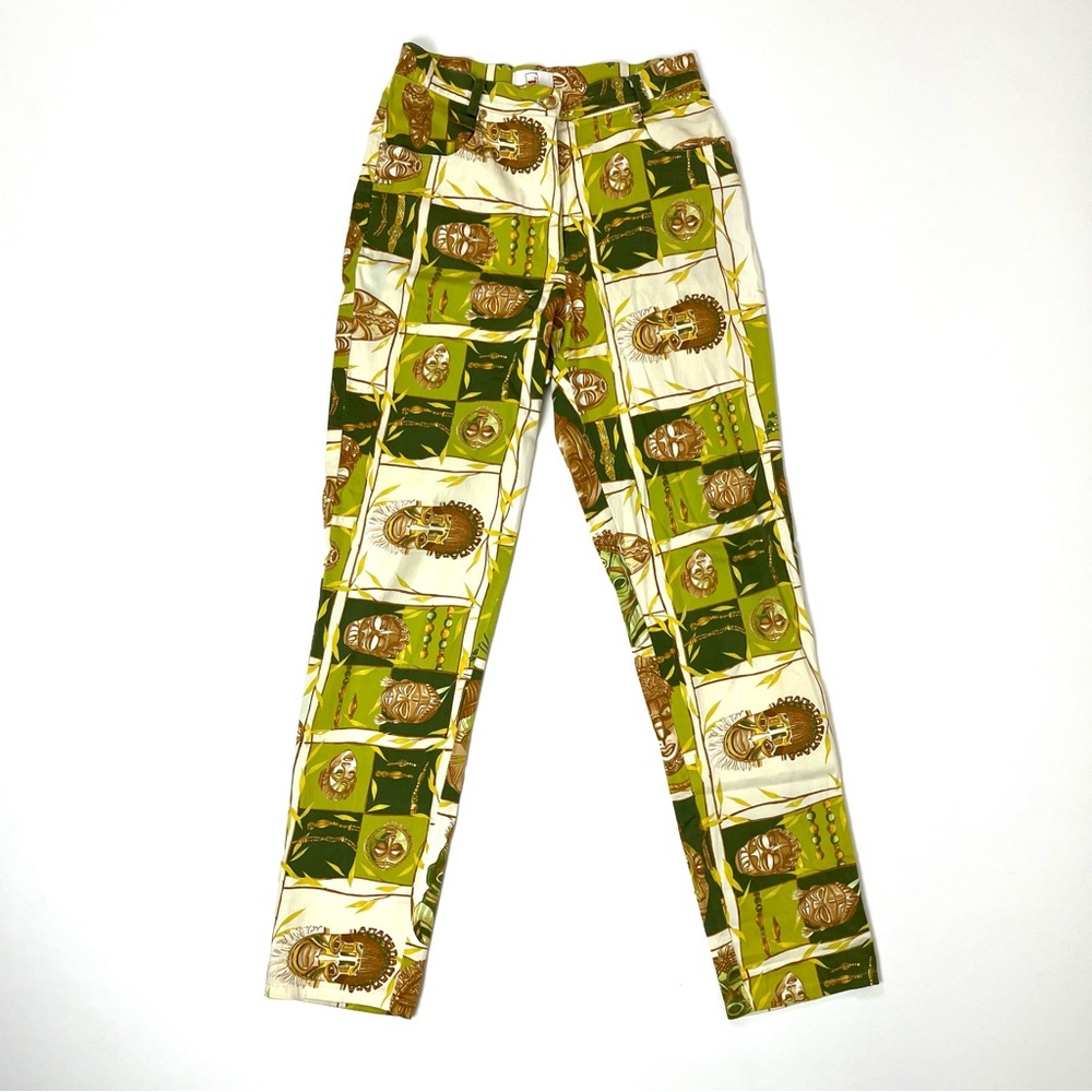 Green Printed Cotton Pants